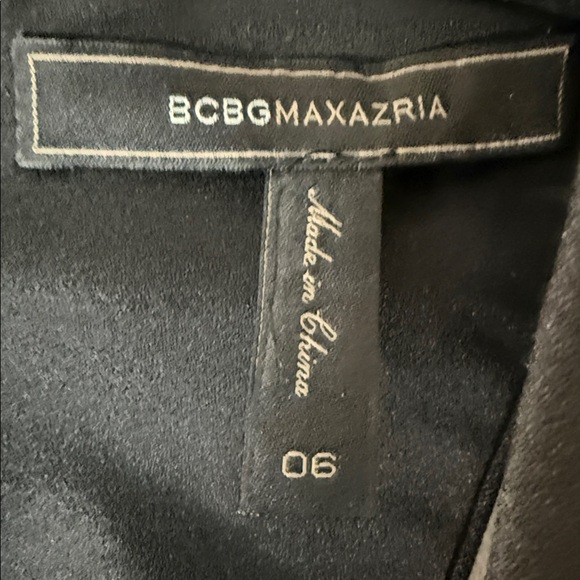 BCBGMAXAZRIA Black Fit & Flare Dress Deep V Cutout Sleeveless - Size 6 - Picture 7 of 8